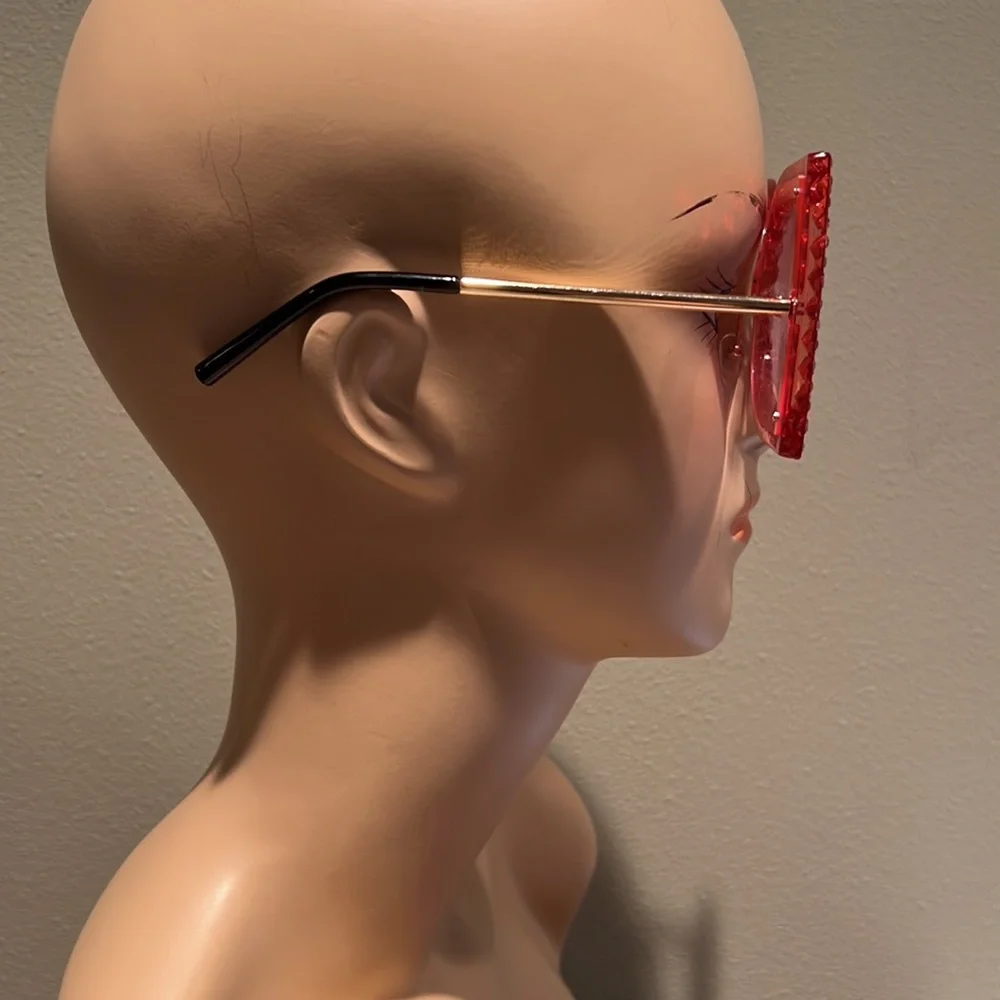 Sunnies Say DG They Are Red With Pink Rhinestones